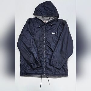 Nike Y2K Era Navy Blue Jacket, 2XL, Fleece Lineed, Zip-Up, Hooded  Windbreaker
